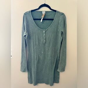 PINK Distressed Henley Mini Dress - NWT!